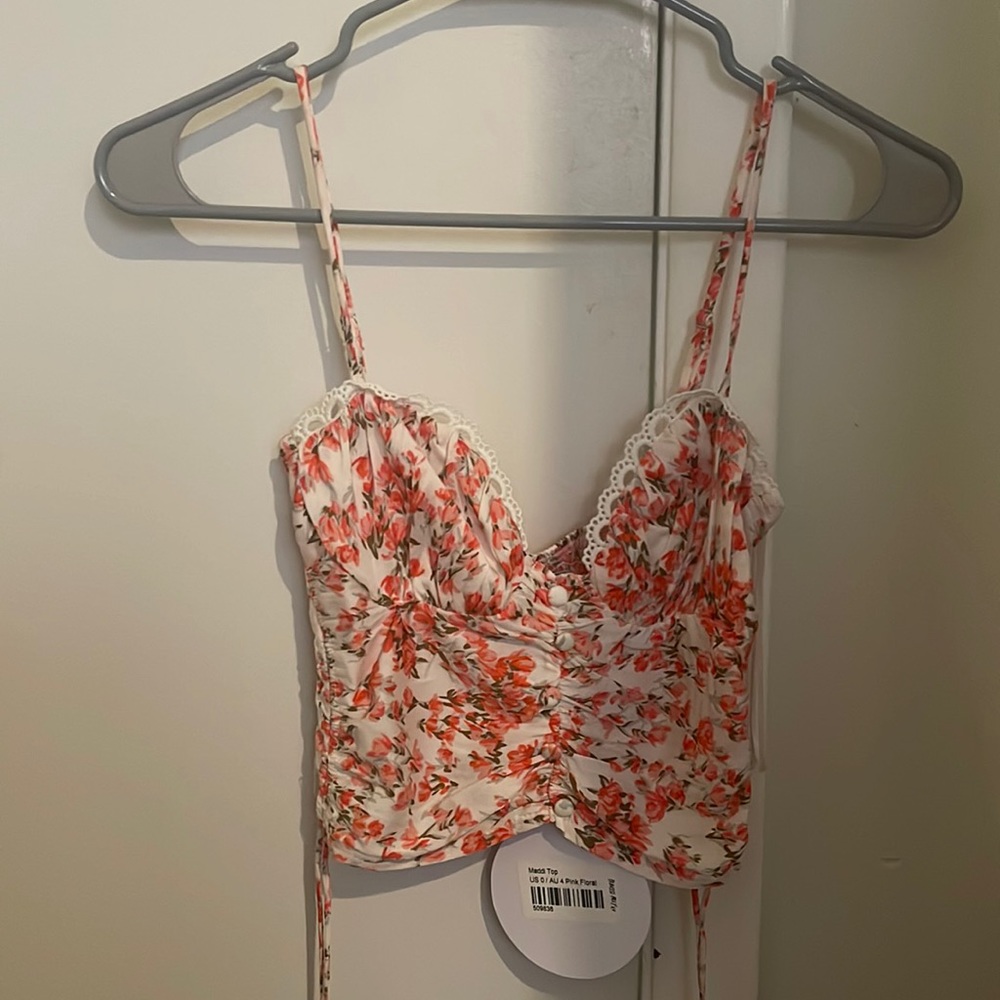 Princess Polly pink floral tank top